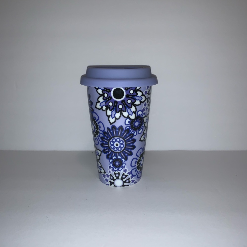 BLUE CERAMIC COFFEE TUMBLER - BRAND NEW!